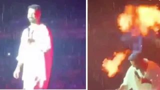 Izmirdagi konsertda Tan Tashchi pirotexnika olovi ostida qoldi
