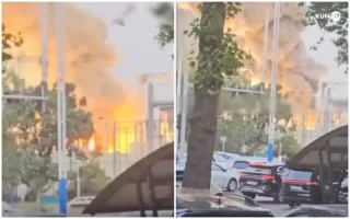 Olmazor tumanidagi elektr podstansiyada yirik yong‘in sodir bo‘ldi
