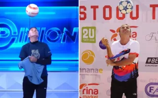 Kosovolik sportchi futbol to‘pini boshida ushlab rekord o‘rnatdi