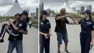 Astanada bloger bilan raqsga tushgan politsiyachilar ishdan bo‘shatildi