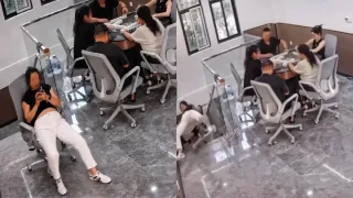 Xitoyda xodim telefonga chalg‘ib ofis zinapoyasidan qulab tushdi