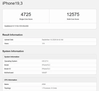 Yangi Apple A20 Pro chipi unumdorlik bo'yicha raqobatchilarni ortda qoldirdi