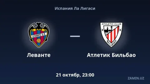 Levante va Atletik Bilbao jamoalari o‘rtasidagi bahs tarkiblari
