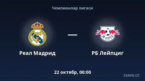 Real Madrid va Leypsig jamoalarining bugungi tarkiblari ma’lum bo‘ldi