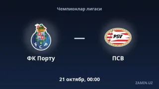 Portu va PSV uchrashuvi tarkiblari hamda jonli matnli translyatsiya