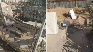 Toshkentda qurilish devorining qulashi qabr toshlariga zarar yetkazdi