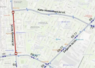 Chilonzorda 69 va 77-avtobuslar yo‘nalishi vaqtincha o‘zgartiriladi