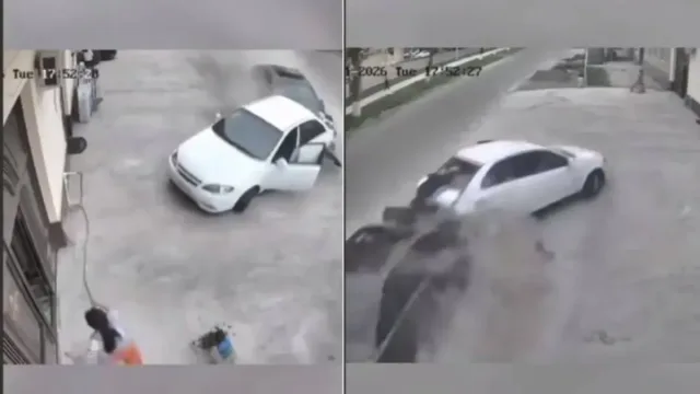 Jomboyda mast haydovchi Gentra bilan to'xtab turgan mashinaga urildi