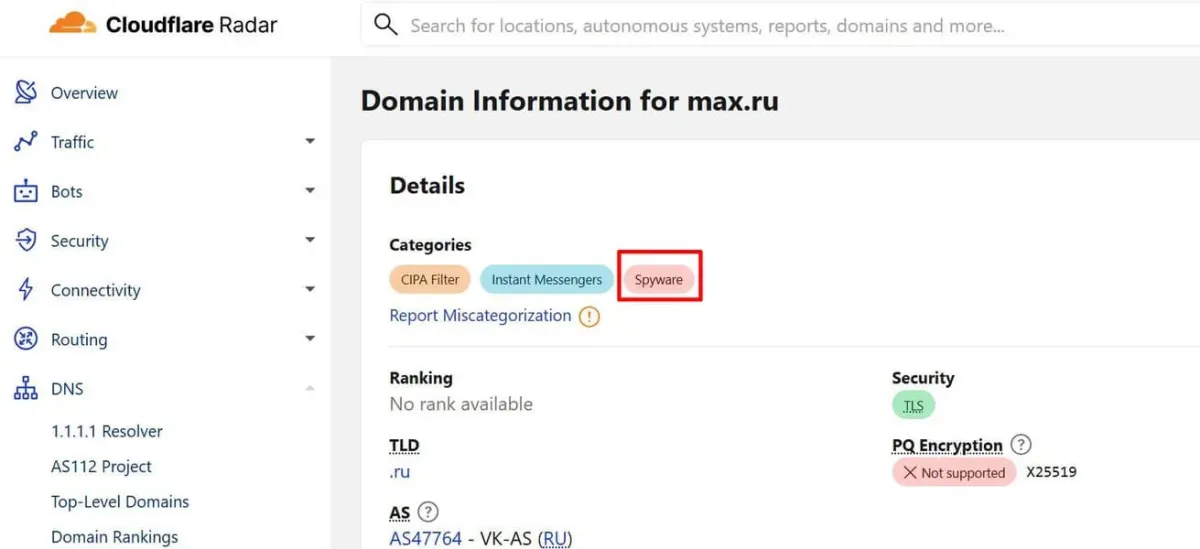 Cloudflare Rossiyaning «Max» ilovasini josuslik dasturi deb topdi