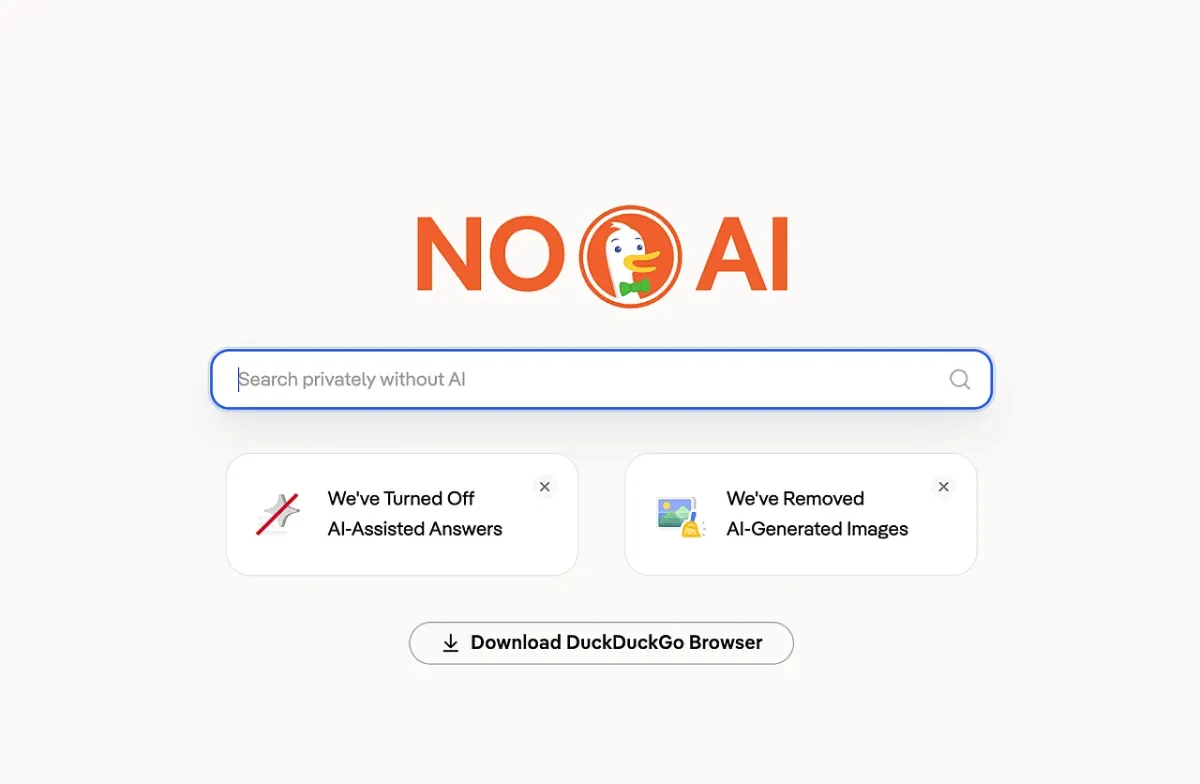 DuckDuckGo suniy intellektsiz qidiruv tizimidan foydalanishni osonlashtirdi