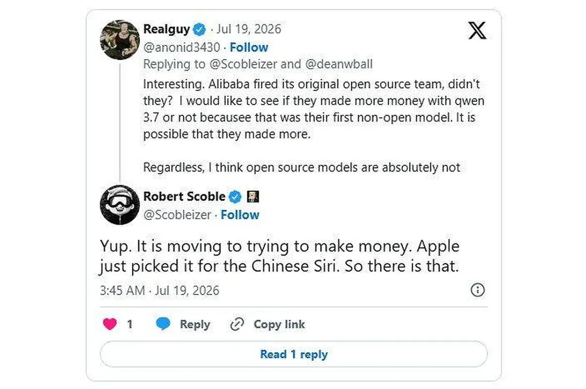 Apple Xitoyning Qwen suniy intellekt jamoasini ishga oldi