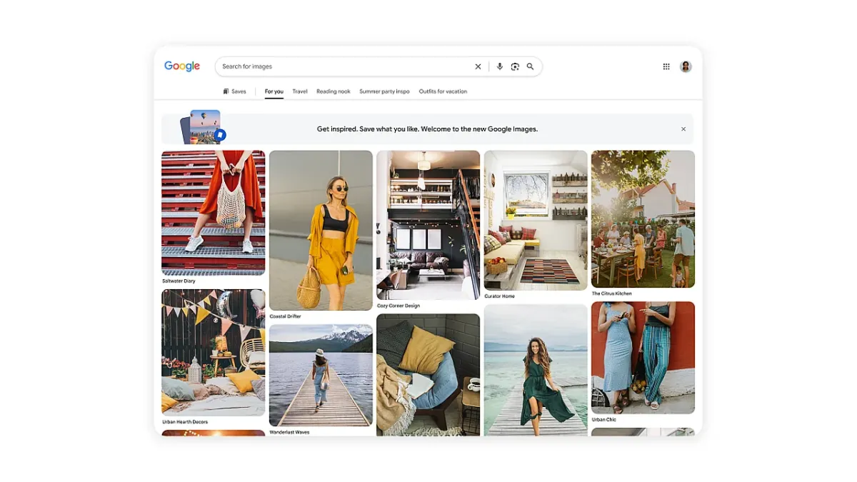 Google Images qidiruv tizimi vizual ilhom manbaiga aylantiriladi