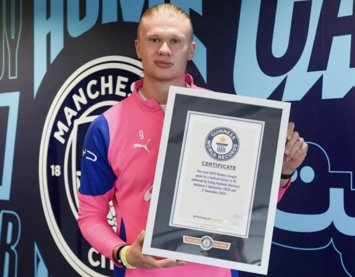 Erling Xoland birdaniga to‘rtta Ginness rekordini o‘rnatdi