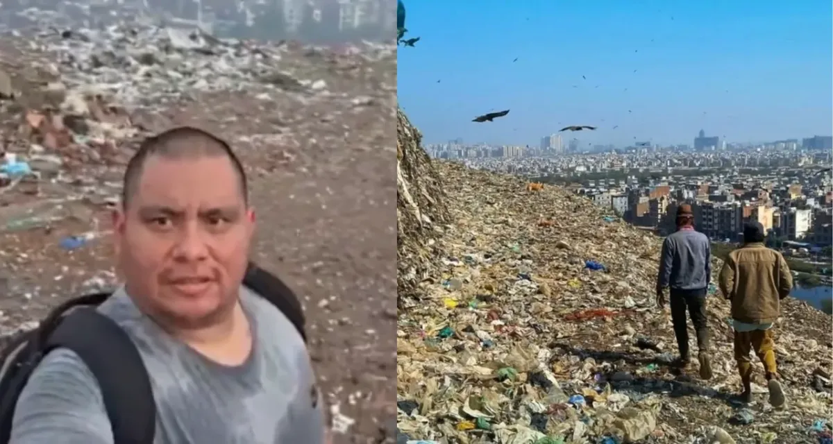 Bloger Dehli shahridagi ulkan chiqindi tog‘ini tasvirga oldi