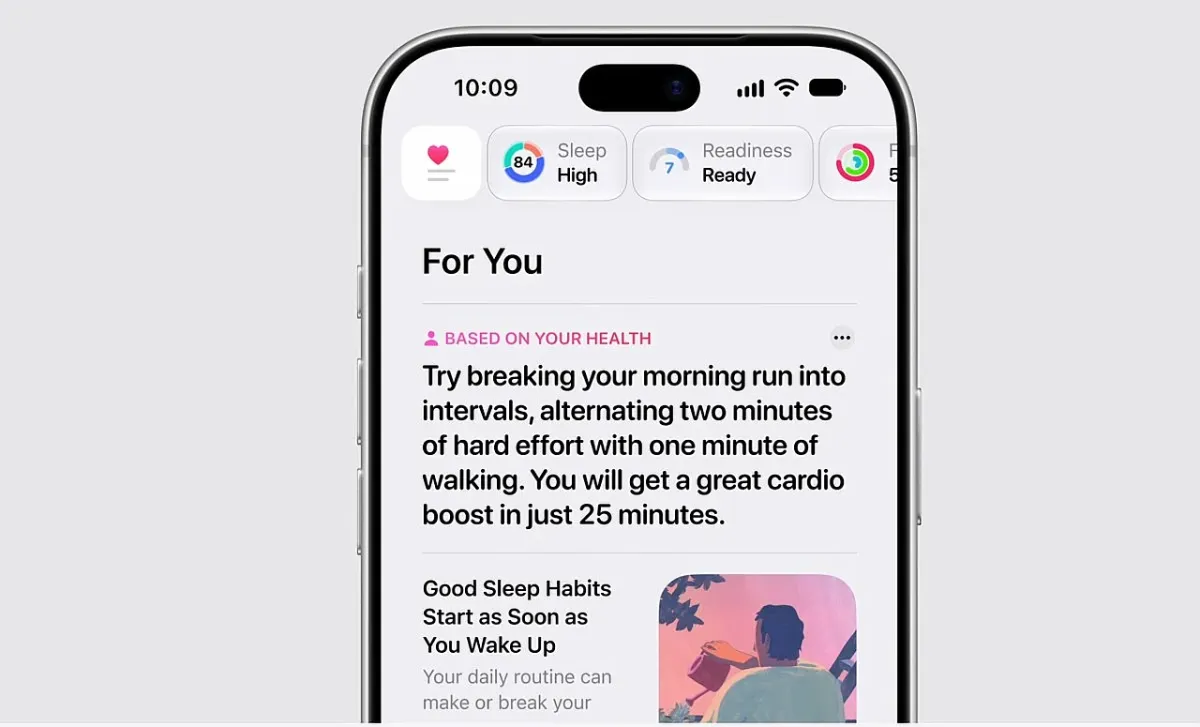 Apple Health ilovasi suniy intellekt yordamida yangi funksiyalarga ega bo‘ldi