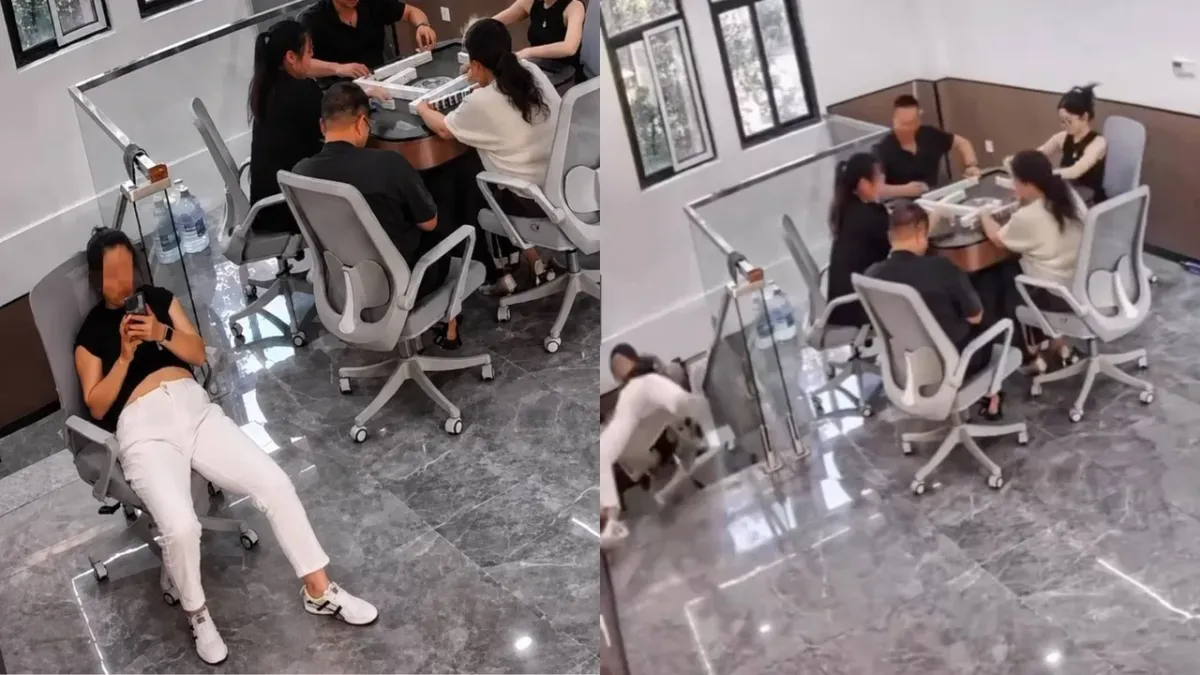 Xitoyda xodim telefonga chalg‘ib ofis zinapoyasidan qulab tushdi