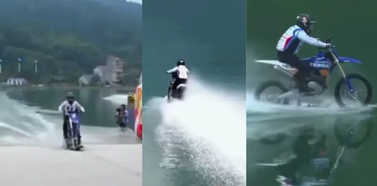 Xitoylik sportchi suv ustida mototsiklda yangi jahon rekordini o‘rnatdi