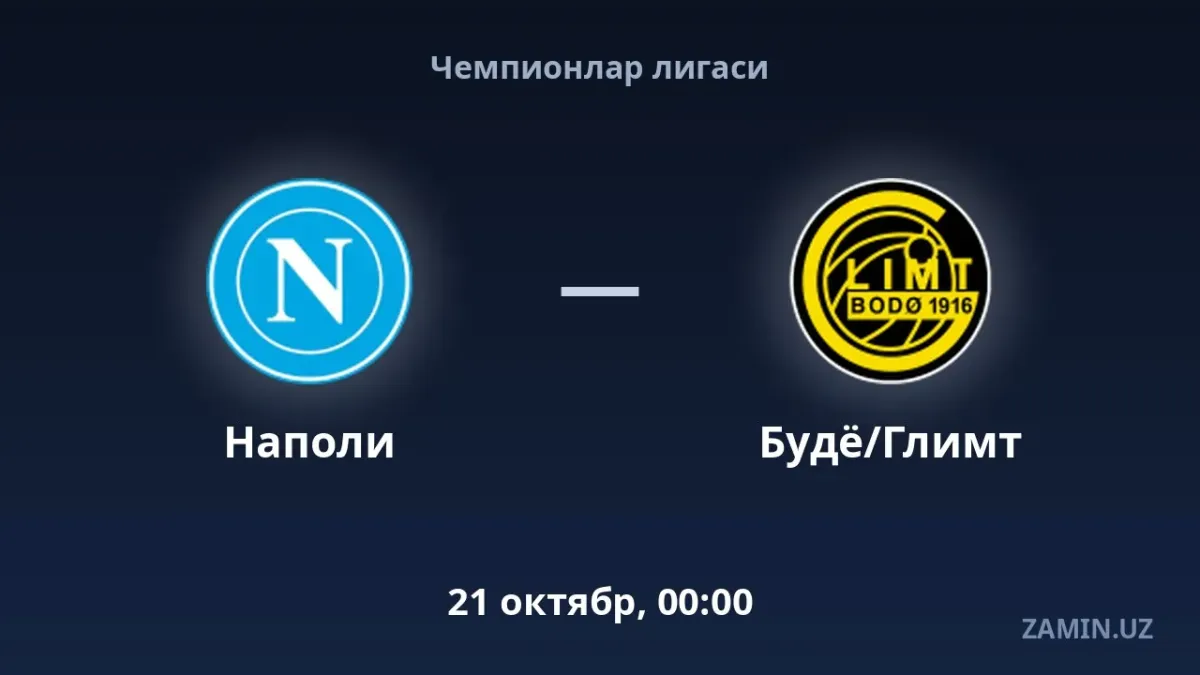 Napoli va Budyo Glimt uchrashuvi tarkiblari va matnli translyatsiya