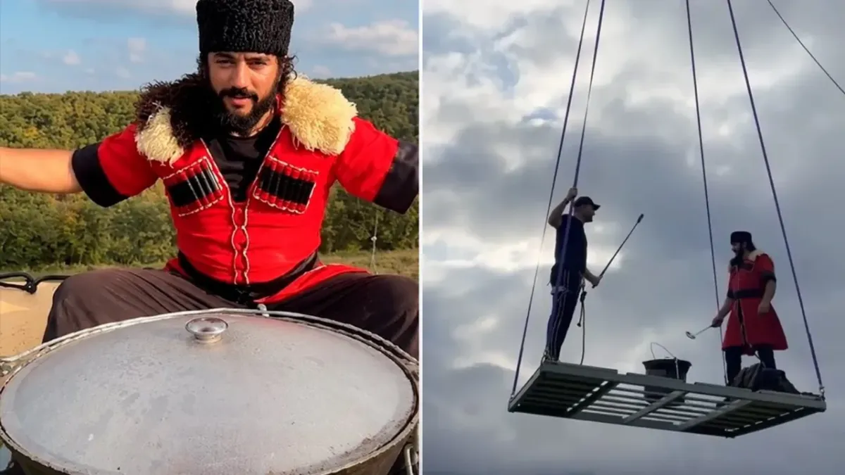 Dog‘istonlik dorboz yuz metr balandlikda palov damladi