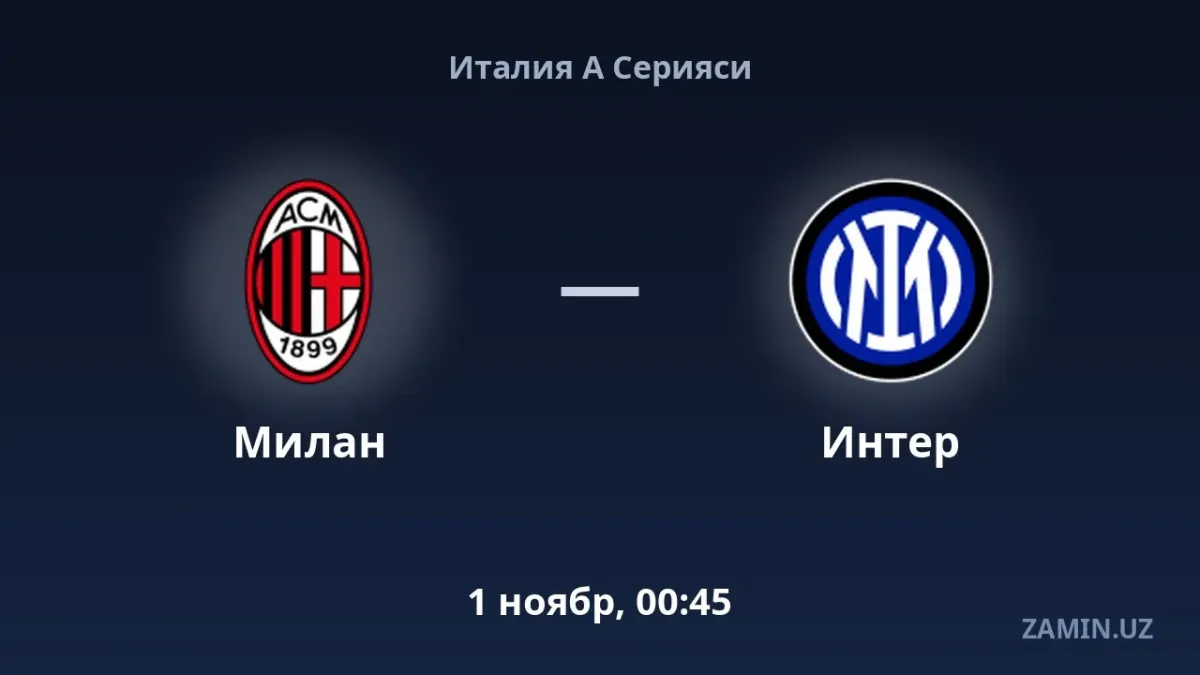 Milan va Inter derbisi uchun asosiy tarkiblar ma’lum bo‘ldi